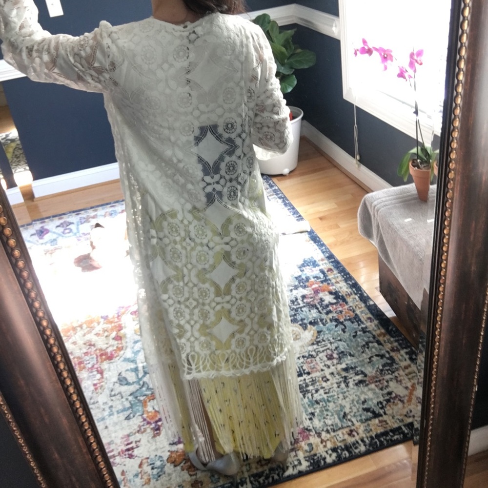 Hitherto XS Cardigan duster fringe bridal wrap - Picture 4 of 8